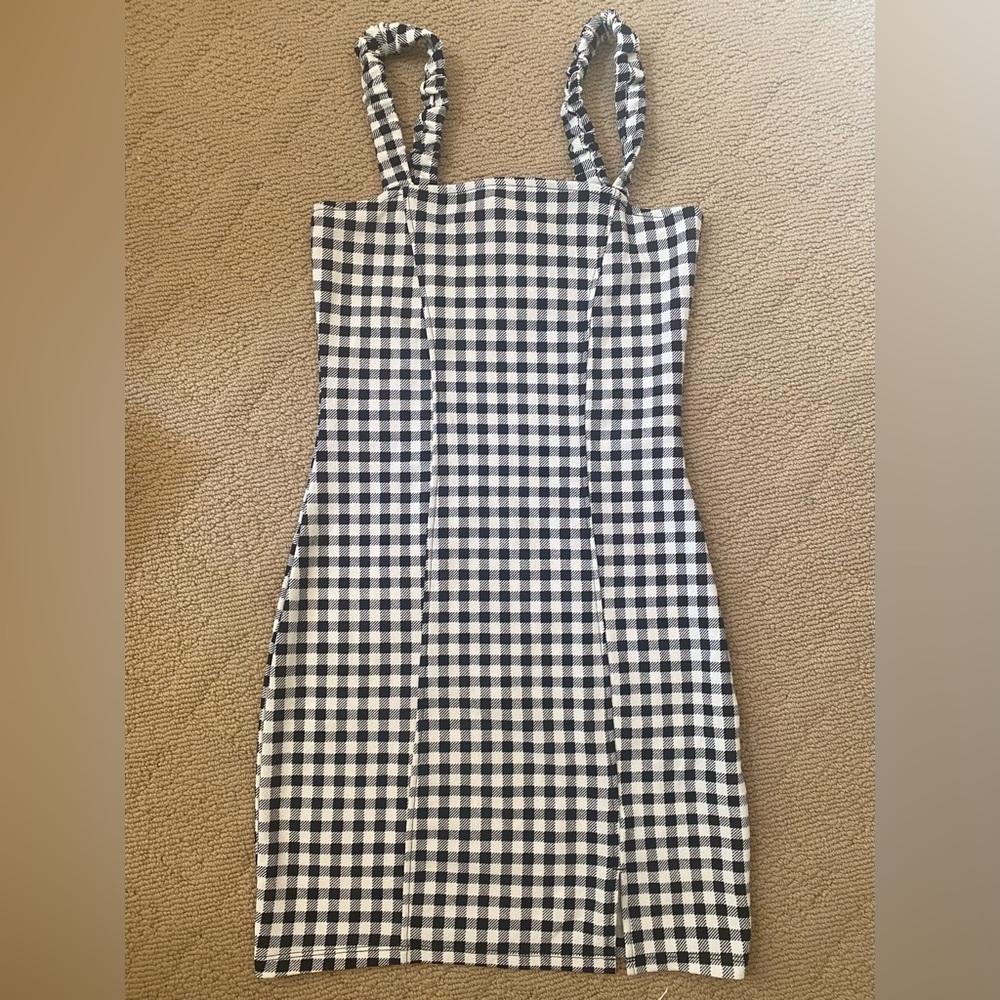 H&M black and white gingham dress